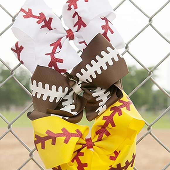 Texas size Softball hair bows New. - Picture 2 of 2
